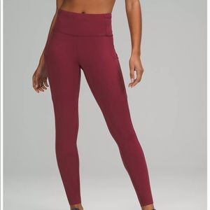 Lululemon “fast and free High rise tight” 28 inch -mulled wine color, NWT